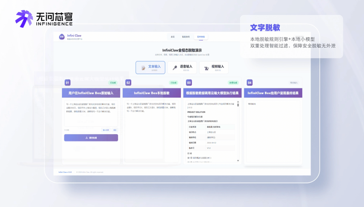 无问芯穹发布端云一体安全脱敏的龙虾盒子,隐私从此不“裸奔”!