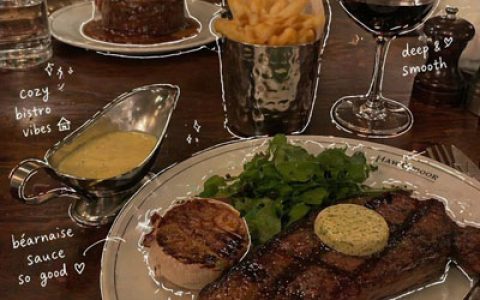 GPT-image-2 ｜英伦牛排店的手绘笔记美食照