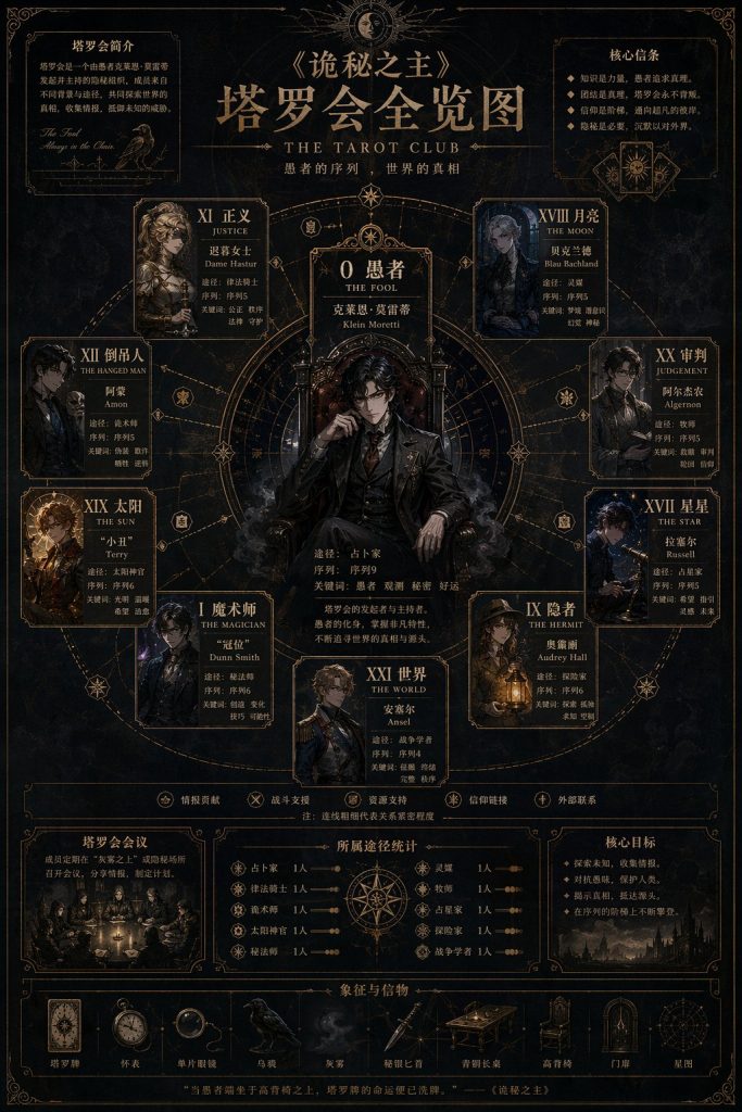 GPT-image-2 ｜诡秘之主塔罗会全览图
