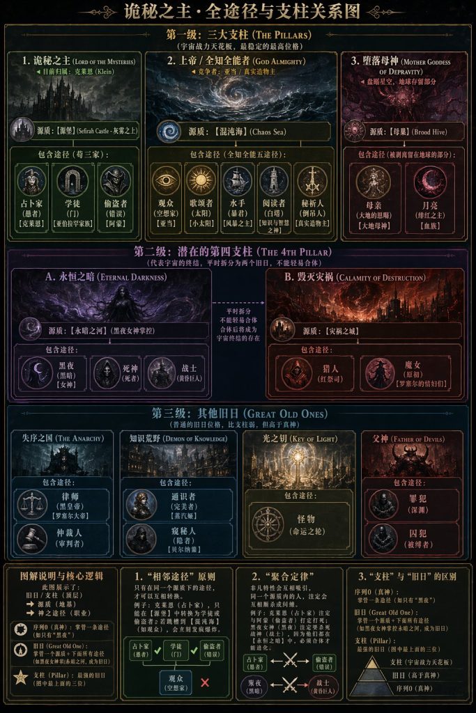 GPT-image-2 ｜诡秘之主全途径与支柱关系图