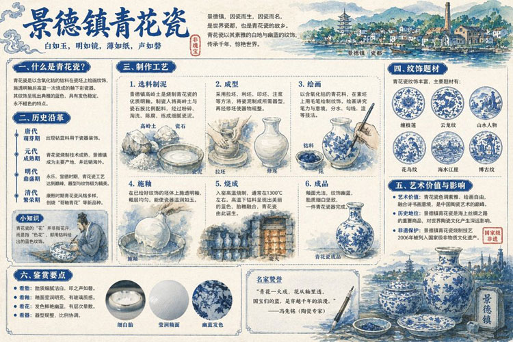 GPT-image-2 ｜景德镇青花瓷解说图