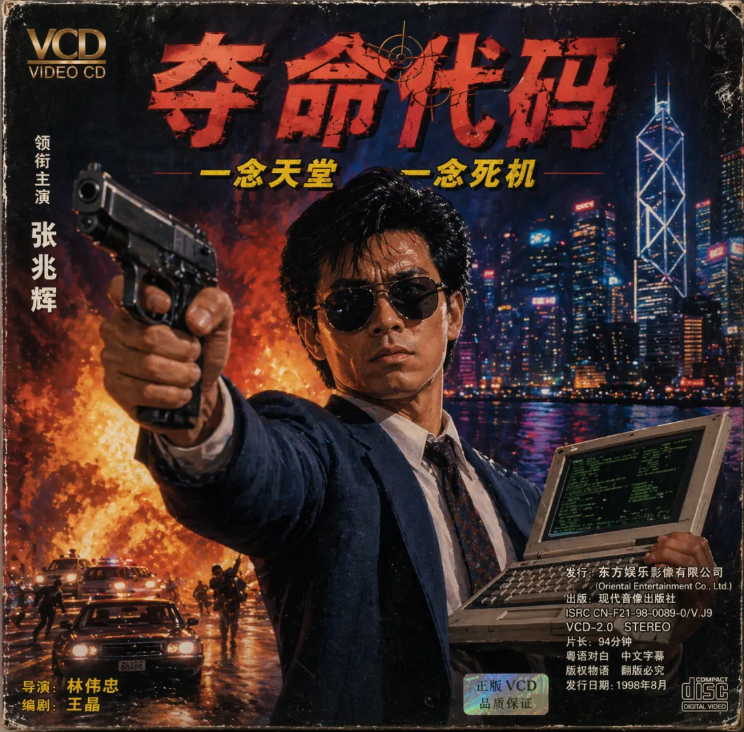 GPT-image-2 ｜ 80 年代港产警匪片 VCD 封面