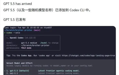 OpenAI最前沿的AI智能体编程模型GPT-5.5偷跑