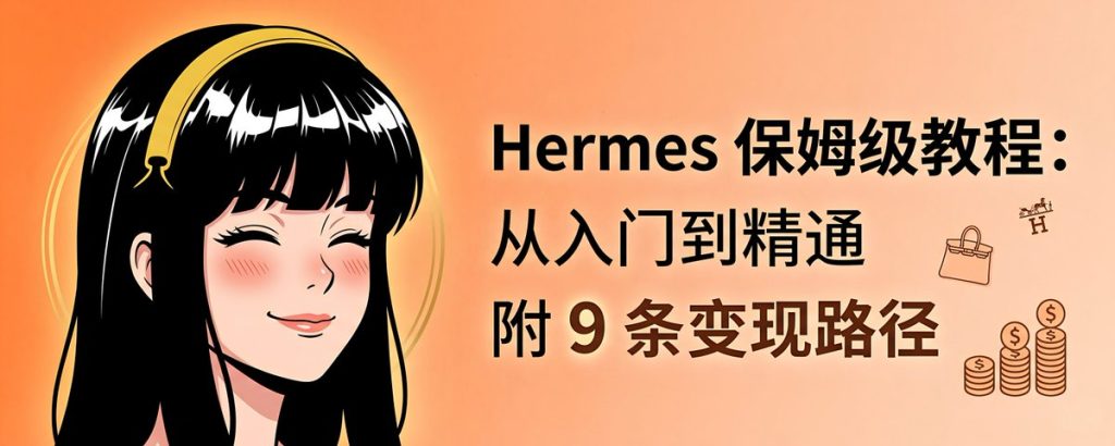 Hermes 保姆级教程：从入门到精通，附 9 条变现路径
