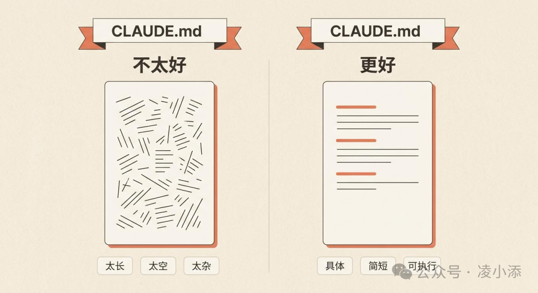 好的 CLAUDE.md 不是越长越好，而是更具体、更简短、更容易执行。