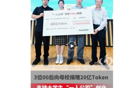 三位00后向泡泡玛特王宁母校捐赠20亿Token 网友质疑：可能就值几百元
