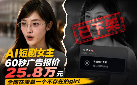 没有眼睛的AI女主代言美瞳，25.8万的广告从上线到下架不到一周